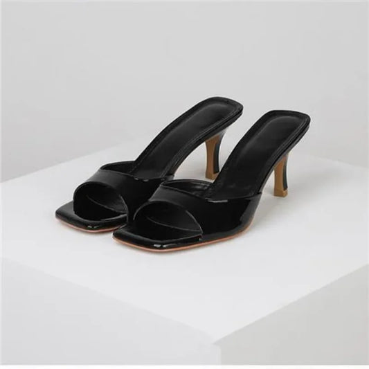 Women’s High Heel Sandals – Summer Fashion, Square Open Toe, Elegant & Comfortable Black Heels