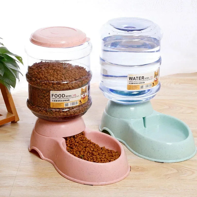 Automatic Pet Feeder & Water Dispenser – Dog & Cat Feeding Bowl