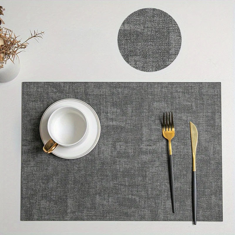 Double-Sided Faux Leather Placemats – Waterproof & Heat-Resistant Nordic Table Mats