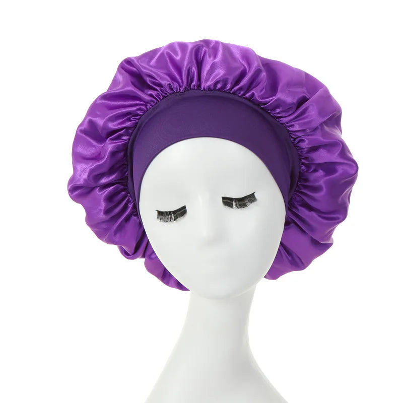Satin Hair Bonnet – Adjustable Sleep Cap for Curly Hair