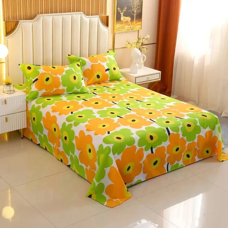 3-Piece Floral Bed Sheet Set – Double, Queen & King Sizes with Pillowcases