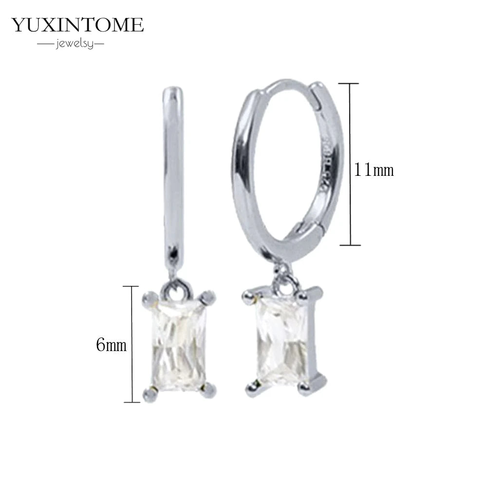 925 Sterling Silver White Zircon Tassel Hoop Earrings — Women’s Luxury Korean Fashion Jewelry 2025