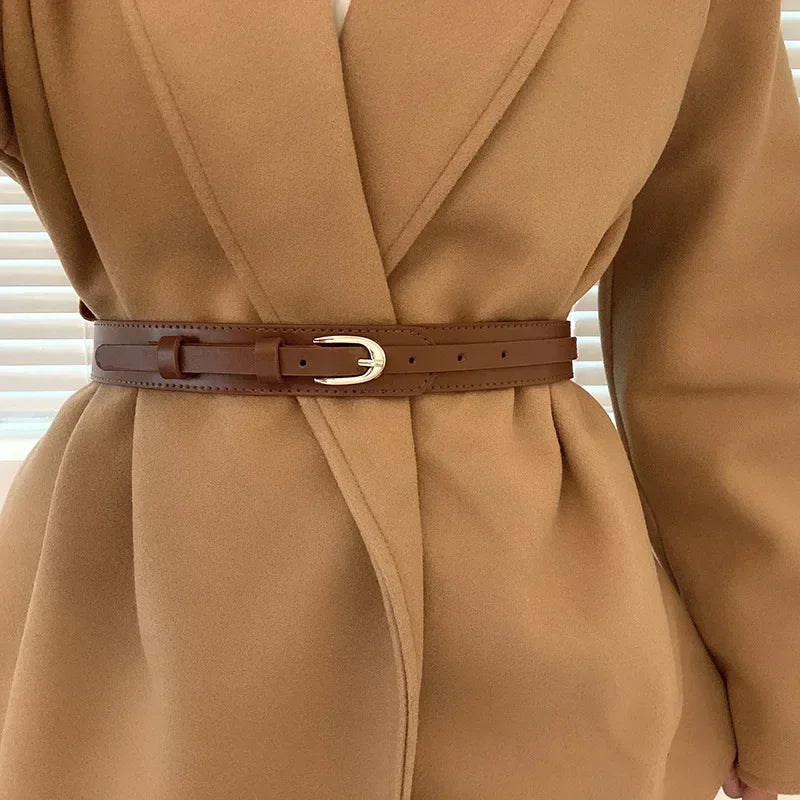Women's Metal Buckle Corset Belt – Luxury Wrap Waistband for Shirts, Skirts & Coats