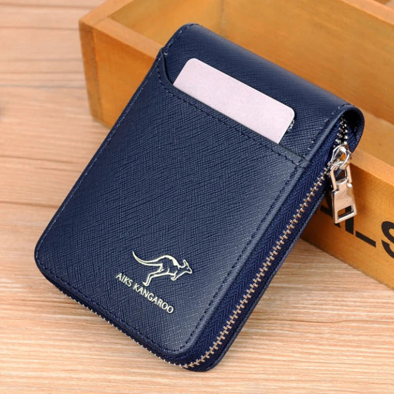PU Leather Credit Card Holder Wallet – Small RFID Card Purse for Men & Women