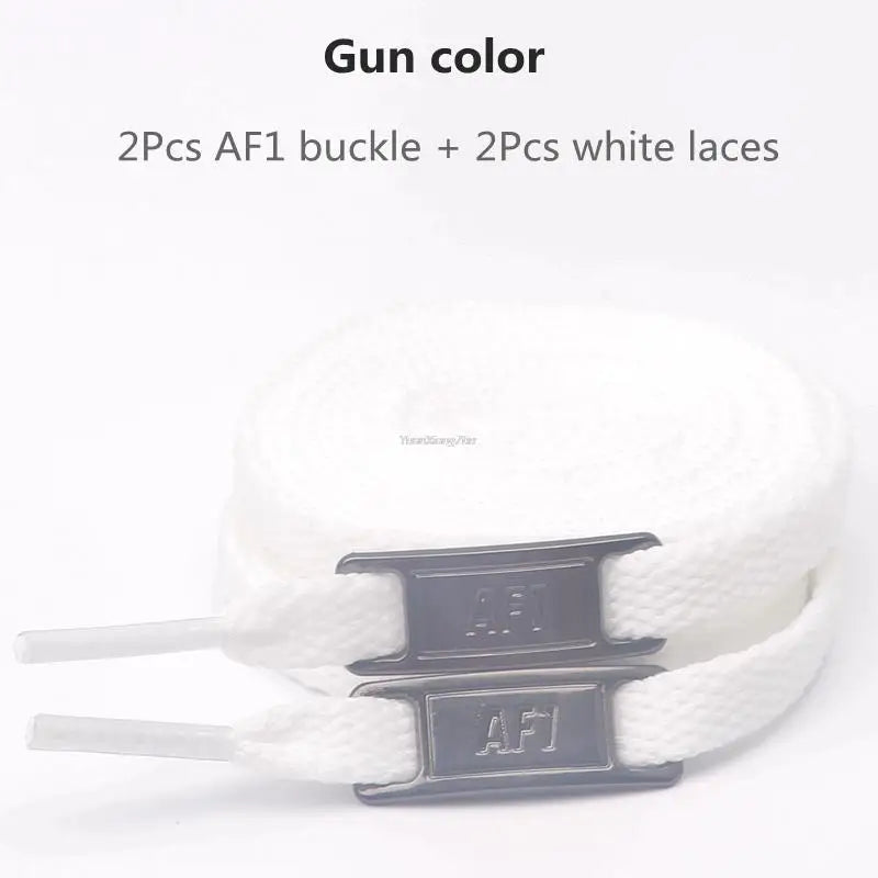Original AF1 Shoelace Set – White Flat Laces with Shoe Decoration for Air Force 1 Sneakers & Accessories