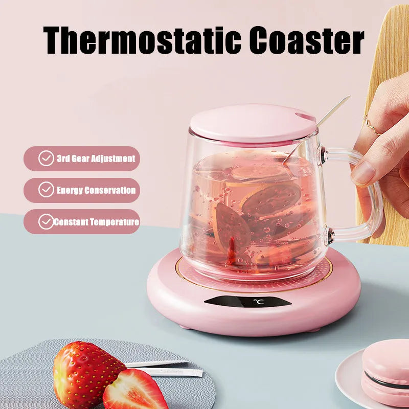 USB Heating Coaster – 3-Speed, 55°C Constant Temperature