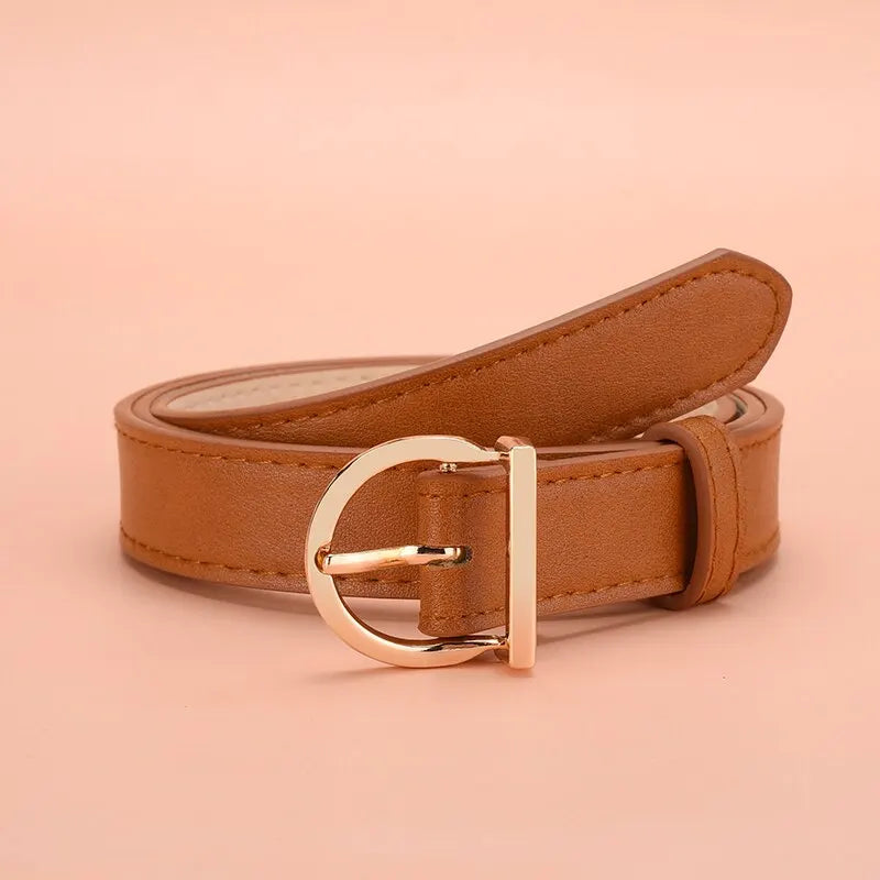 Women’s PU Leather Belt – Fashion Pin Buckle, Soft Luxury Jeans Belt