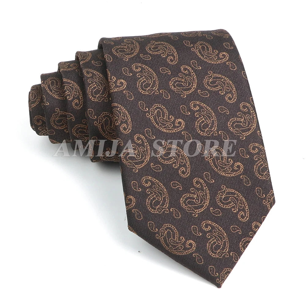 Men’s Jacquard Neck Ties 7cm – Floral & Stripe Design Necktie for Wedding, Party, Business & Daily Wear Gift