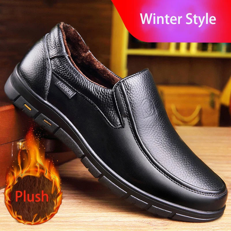 Genuine Leather Men’s Loafers – Breathable Handmade Walking Shoes