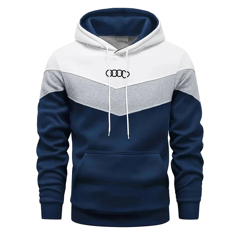 Men’s Casual Hoodie Sweatshirt Tracksuit – Tricolor Sports Jogging Set