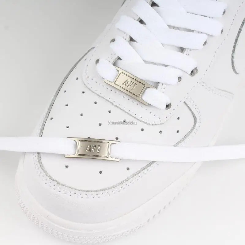 Original AF1 Shoelace Set – White Flat Laces with Shoe Decoration for Air Force 1 Sneakers & Accessories