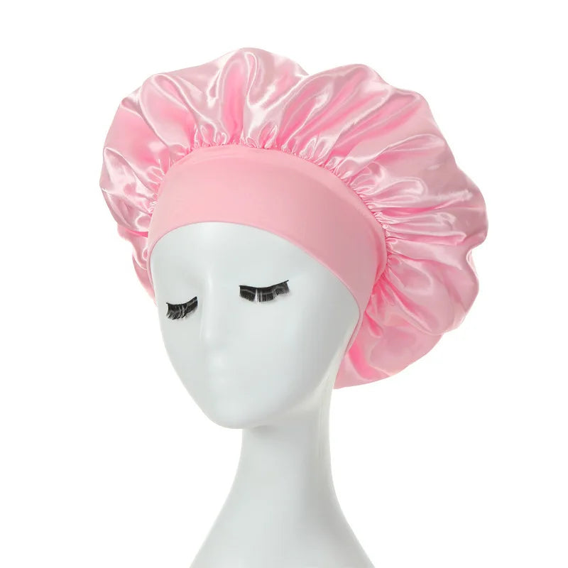 Satin Hair Bonnet – Adjustable Sleep Cap for Curly Hair