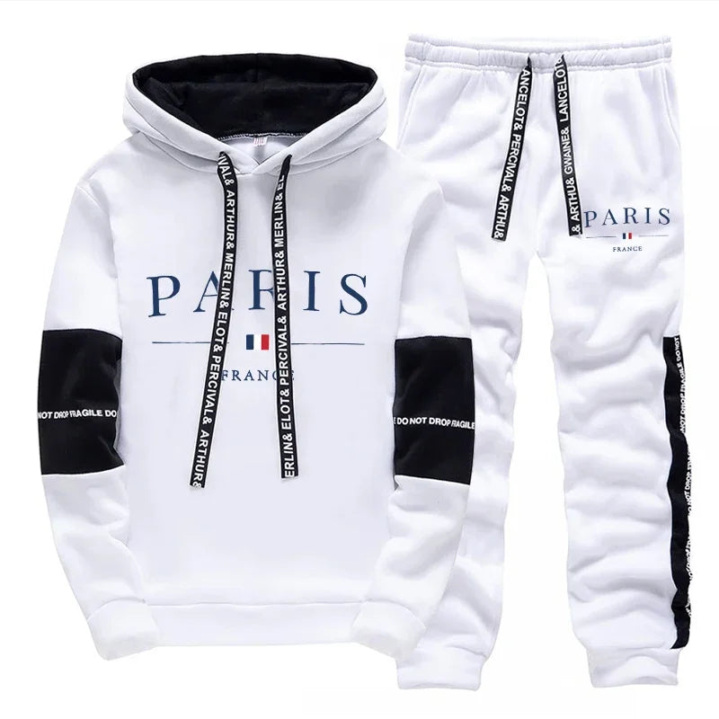 Men's Hoodie & Sweatpants Set – Stylish, Comfortable, High-Quality Sportswear for Daily Wear in Autumn/Winter.