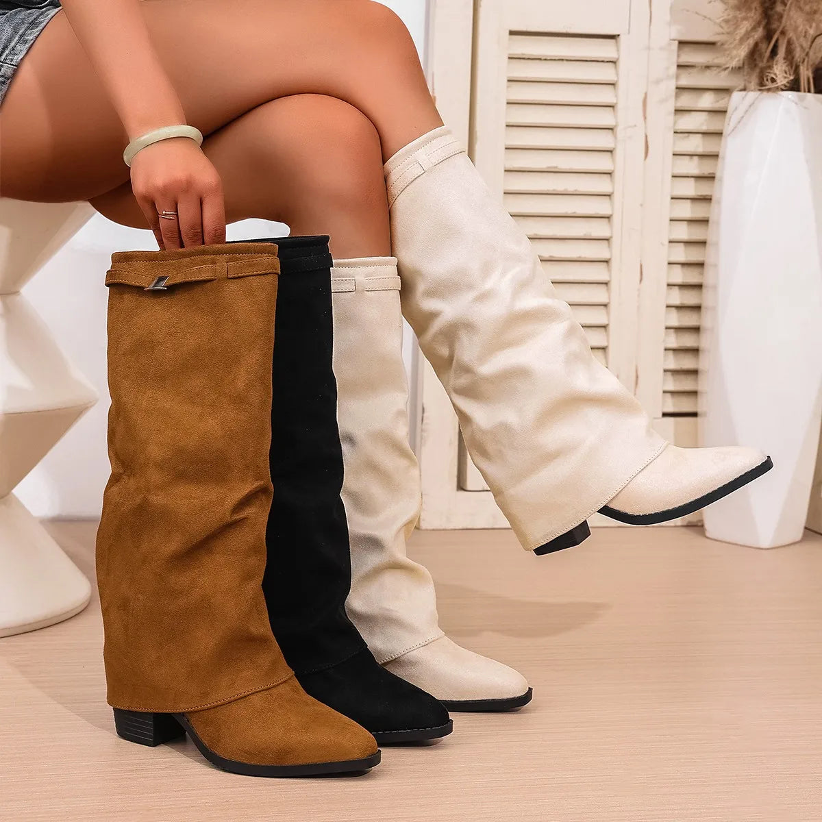 2025 Fashion Women’s Knee-High Boots – Pointed Toe, High Heel, Sexy Elegant Autumn Winter Long Boots (Size 36–43)