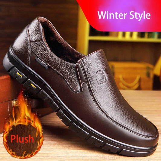 Genuine Leather Men’s Loafers – Breathable Handmade Walking Shoes