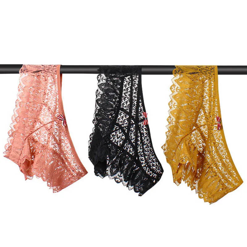 Sexy Women’s Lace Panties – Low-Waist Transparent Breathable Lingerie