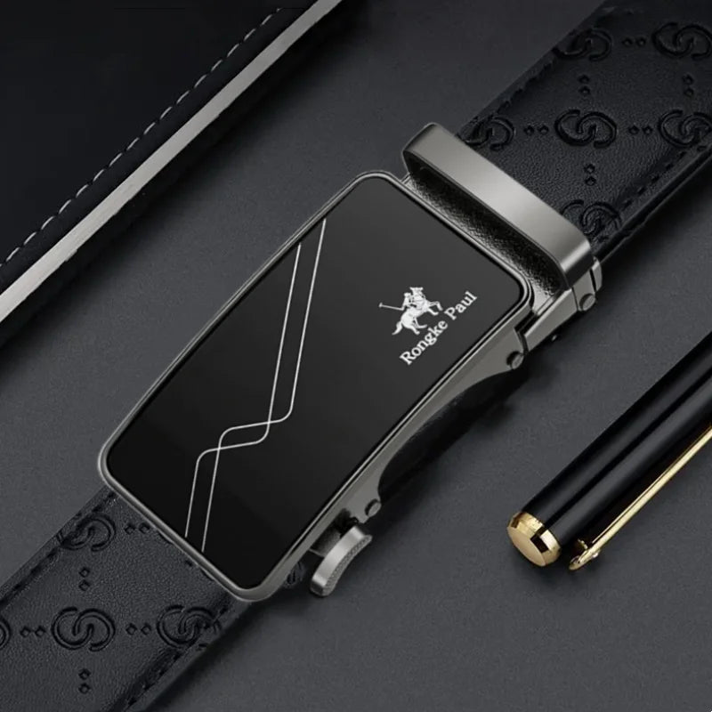 New High-Quality Men’s Belt – Toothless Automatic Buckle for Jeans & Business Wear