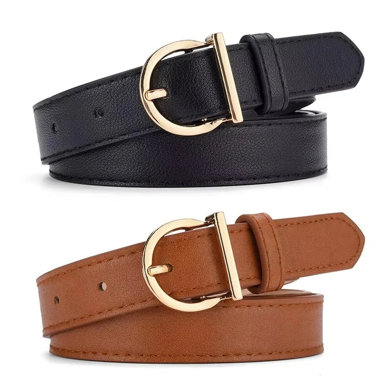 Women’s PU Leather Belt – Fashion Pin Buckle, Soft Luxury Jeans Belt