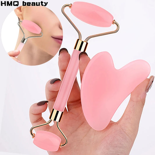2Pcs Ice Face Roller & Gua Sha Set – Portable Facial Massage Tools for Lifting, Contouring, and Skincare Therapy