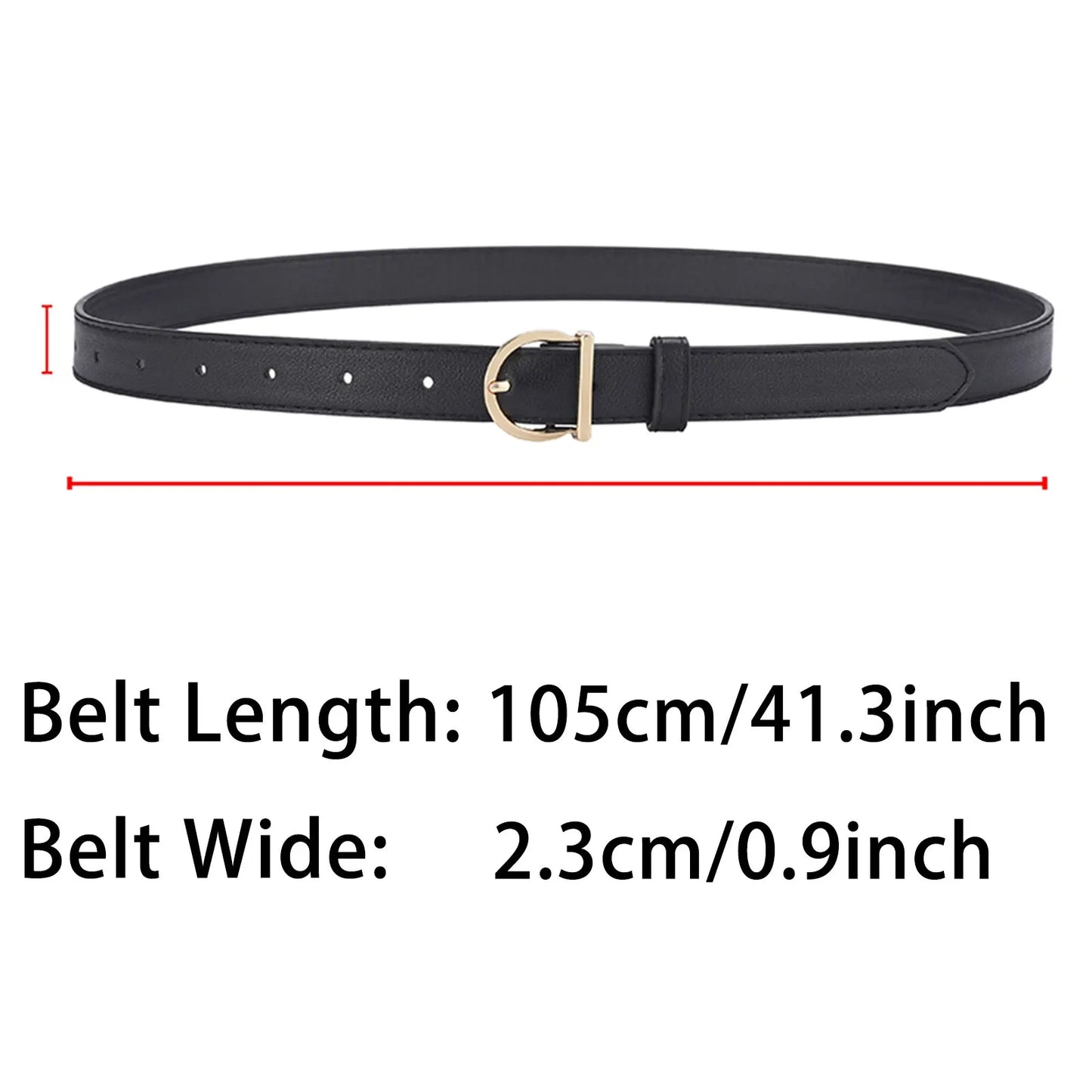 Women’s PU Leather Belt – Fashion Pin Buckle, Soft Luxury Jeans Belt