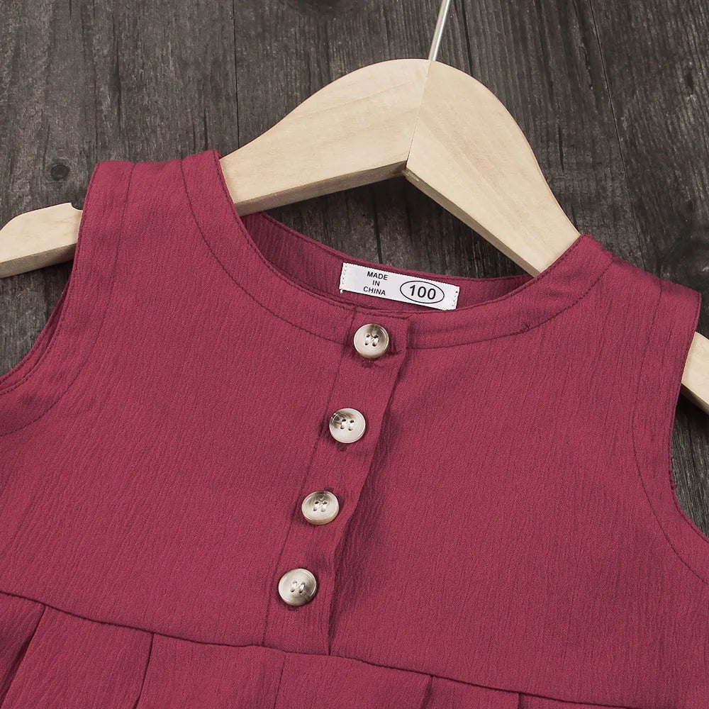 Bear Leader Girls Jumpsuit – Sleeveless casual solid bodysuit, summer fashion for kids 4–7Y.