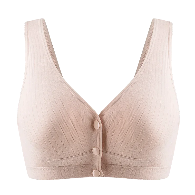 Cotton Nursing Bra – Wire free Seamless Maternity Front Open Bra