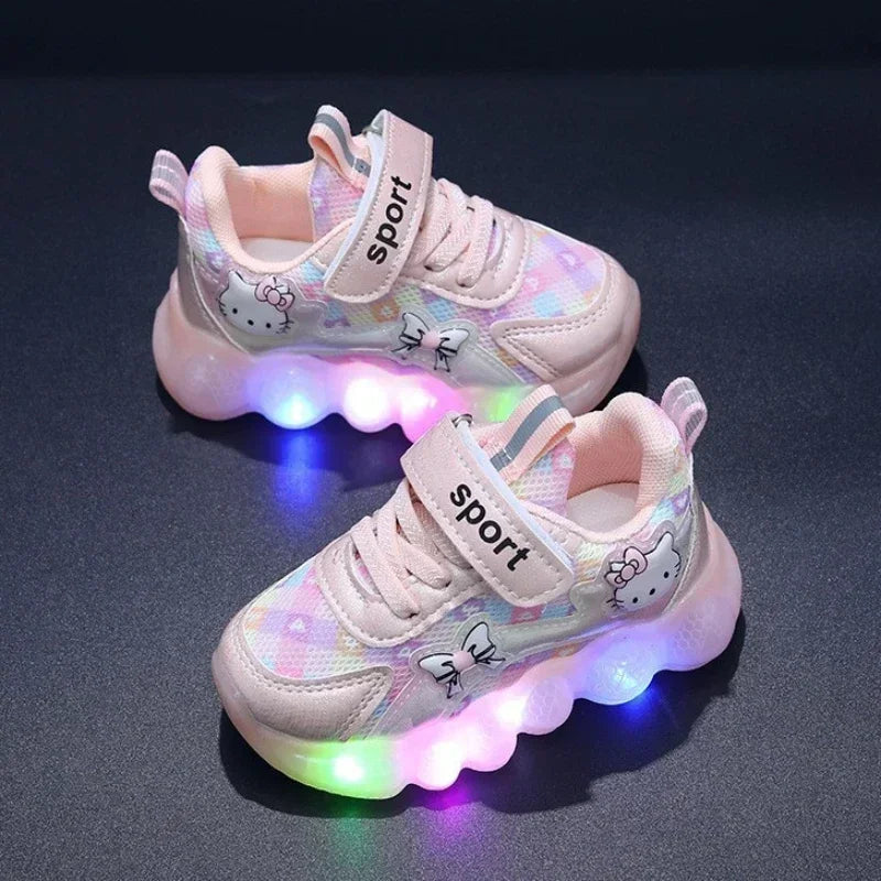 Cute Hello Kitty LED Sneakers – Anti-Slip Toddler & Kids' Shoes
