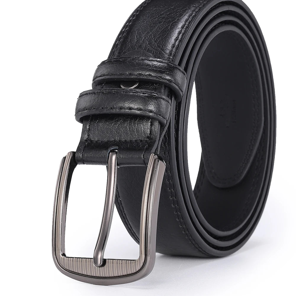 Men's Genuine Leather Pin Buckle Belt – Casual & Business, High-Quality Cowhide