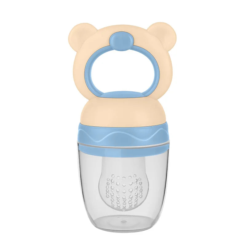 1 Pc Baby Fruit Feeder Pacifier Bear Design For Food Feeding Silicone Mesh Bag Bite Vegetable And Juice Toddler Teething Toy