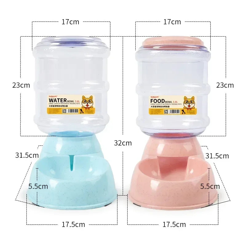 Automatic Pet Feeder & Water Dispenser – Dog & Cat Feeding Bowl