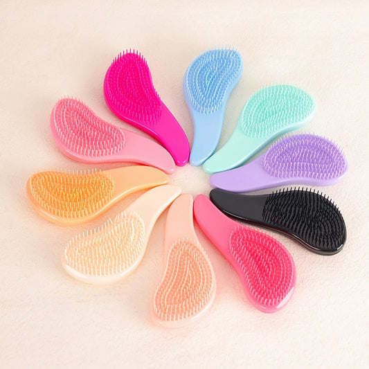 Marble Anti-Static Mini Comb – Plastic Detangling & Scalp Massage Hairbrush for Women, Shower & Salon Use