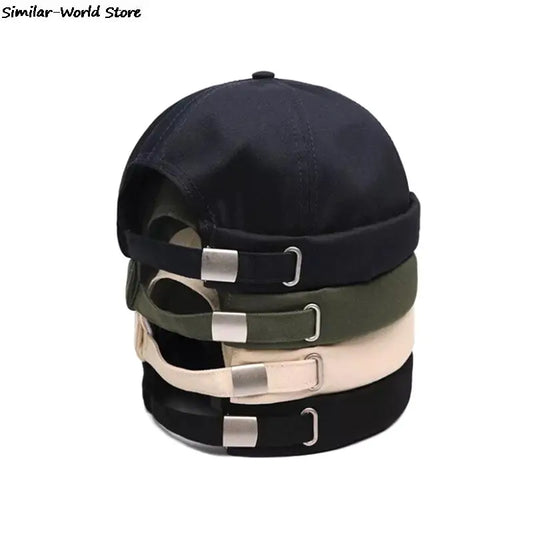 Vintage Brimless Beanie – Unisex, Adjustable, Trendy Winter Cap