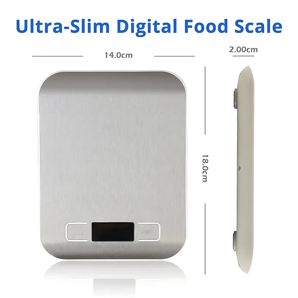 Portable Digital Kitchen Scale – LCD Display & USB Charging