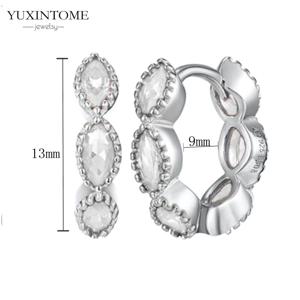 925 Sterling Silver White Zircon Tassel Hoop Earrings — Women’s Luxury Korean Fashion Jewelry 2025