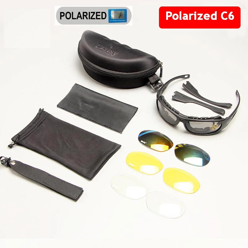 C6 Tactical Polarized Glasses – Windproof Outdoor Goggles