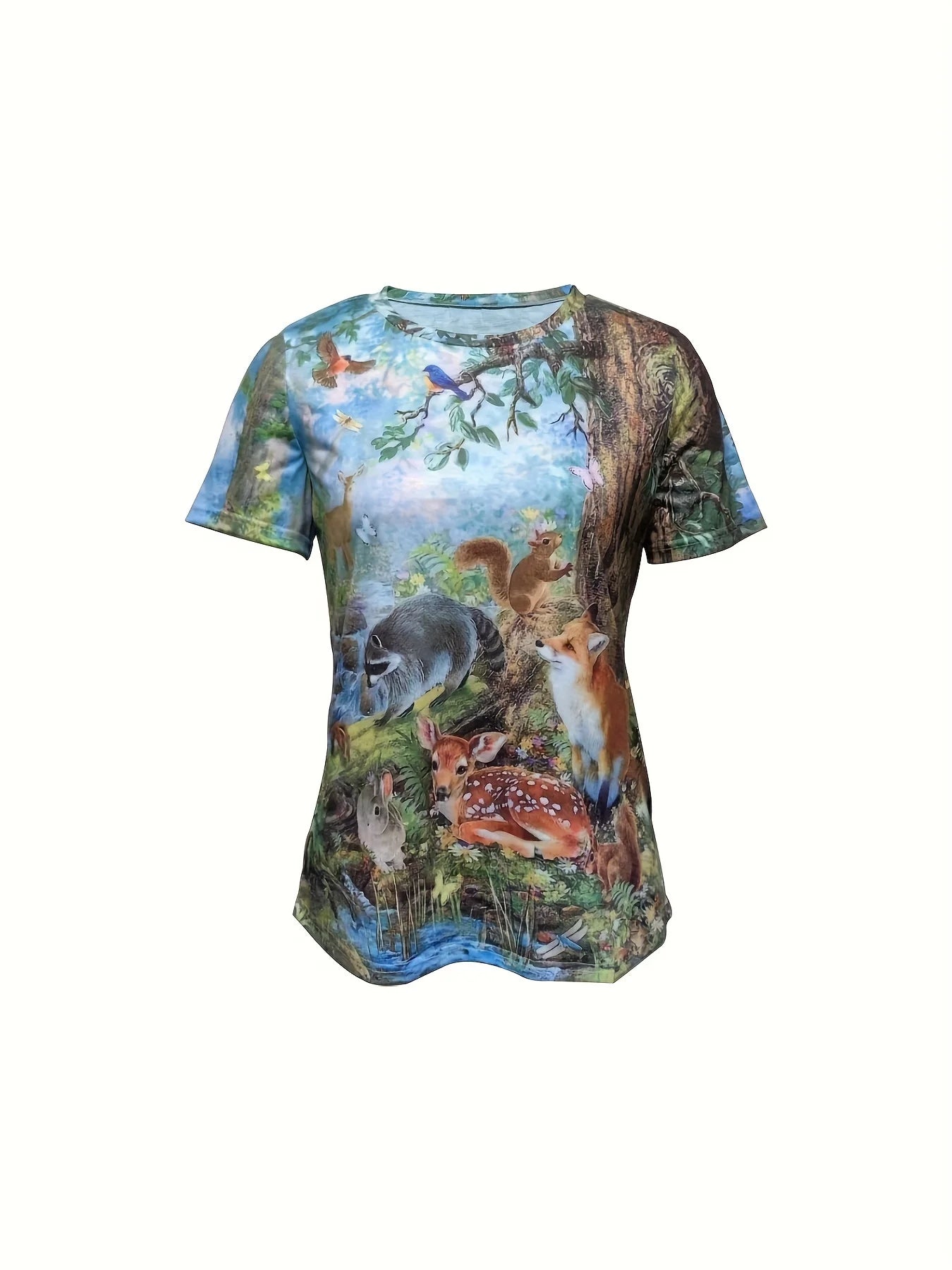 2024 Women's Oversized Animal Print T-Shirt | Trendy Summer Crew Neck Blouse