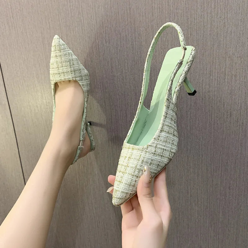 Sea Salt Blue Pointed High Heel Sandals – Fashion Casual Women's Shoes