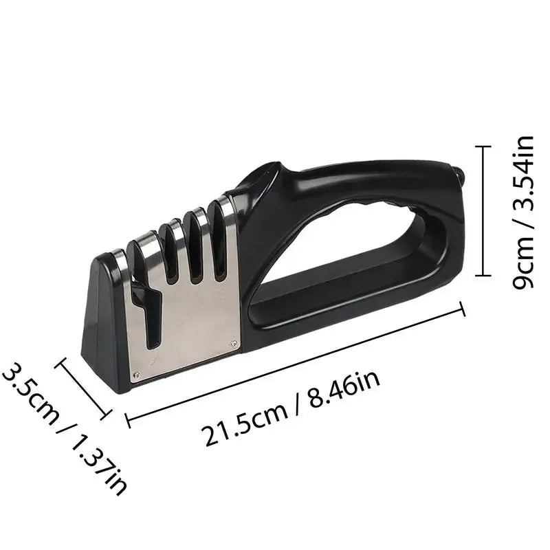 4-Segment Portable Kitchen Knife Sharpener with Non-Slip Base