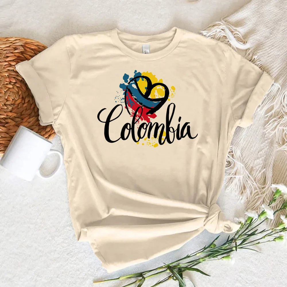 Colombia t-shirt women active wear anime designer top girl comic clothes