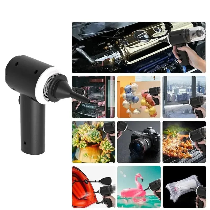 9000Pa Wireless Car Vacuum – USB Rechargeable Mini Cleaner