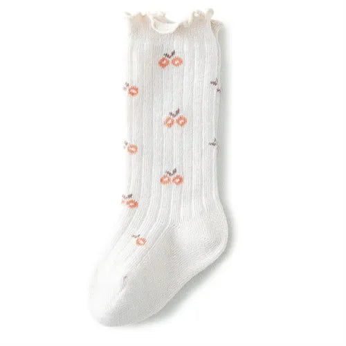 Girls’ Cotton Socks (0–5Y) – Soft, Printed, Long Autumn/Winter Socks for Toddlers & Kids
