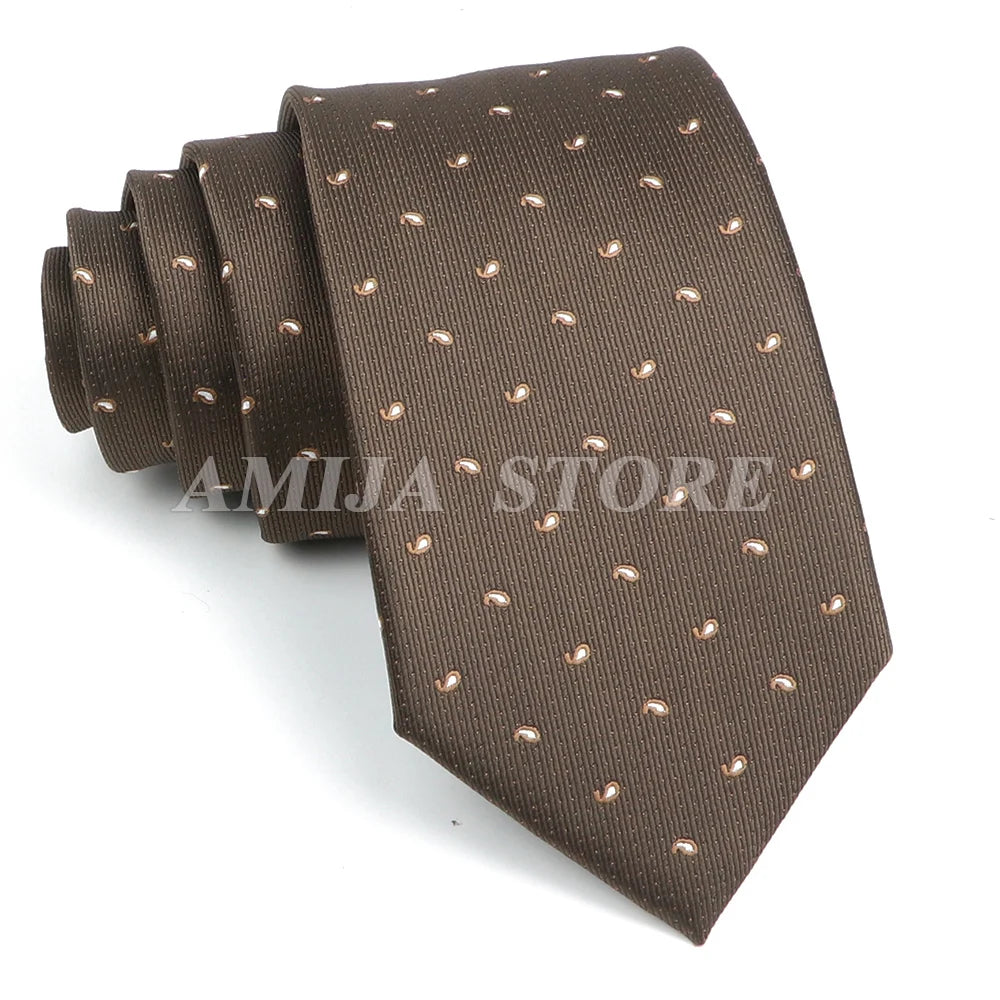 Men’s Jacquard Neck Ties 7cm – Floral & Stripe Design Necktie for Wedding, Party, Business & Daily Wear Gift