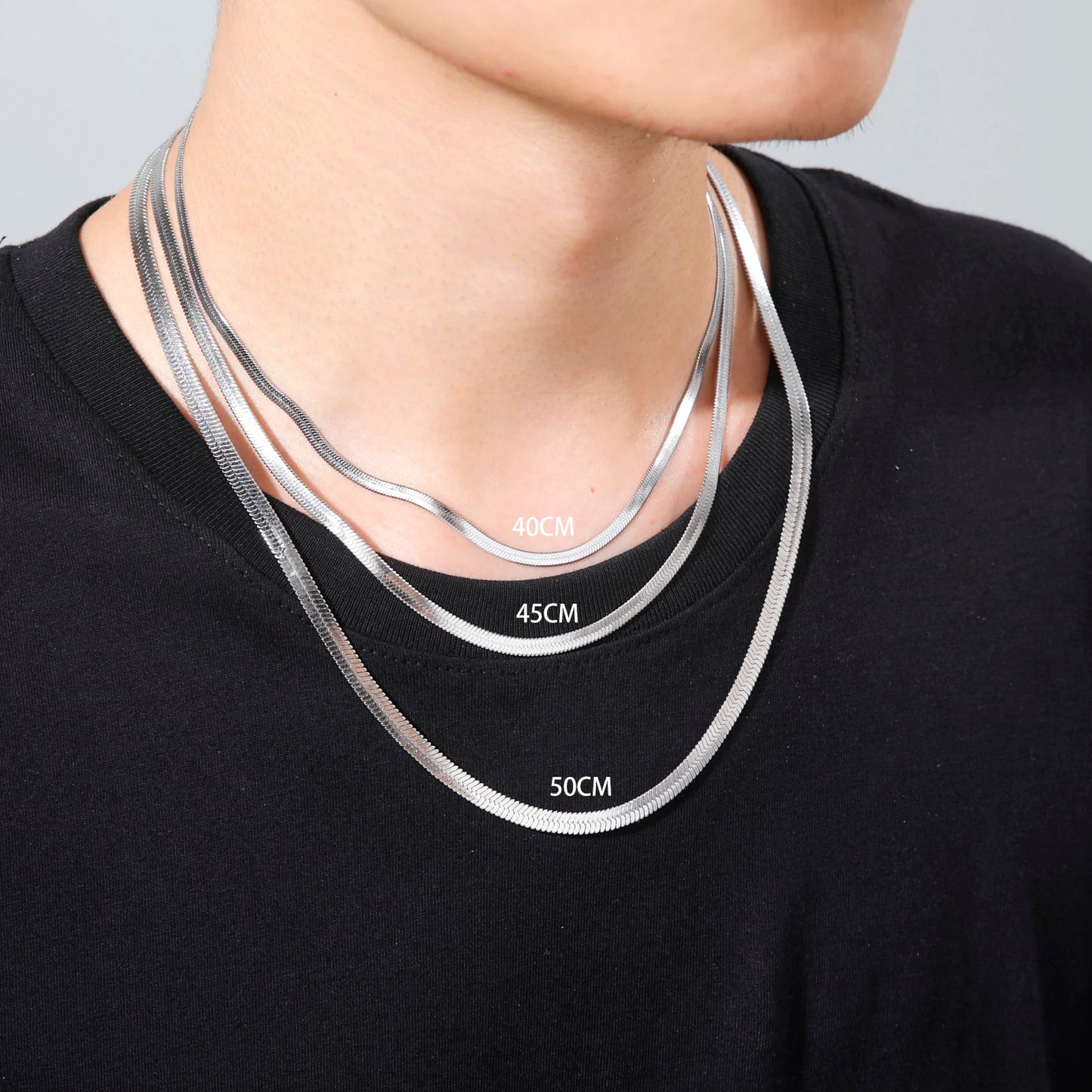 Skyrim Stainless Steel Snake Chain Necklace Gold Herringbone Choker for Women Men Trendy 2025 Jewelry Gift