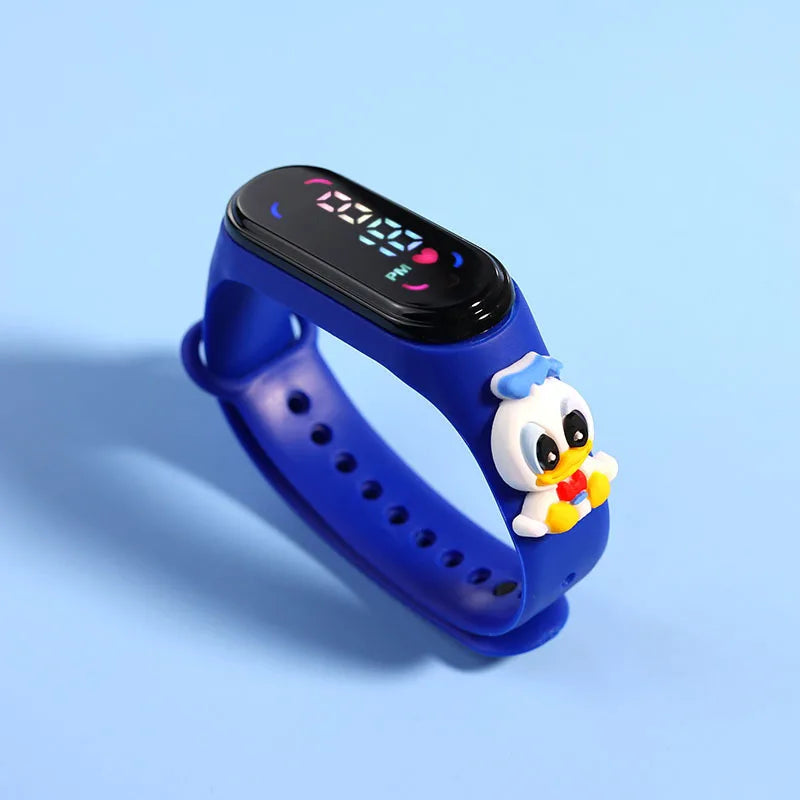 Kids' Fashion LED Watch – Mickey & Spiderman Design, Waterproof Sports Bracelet