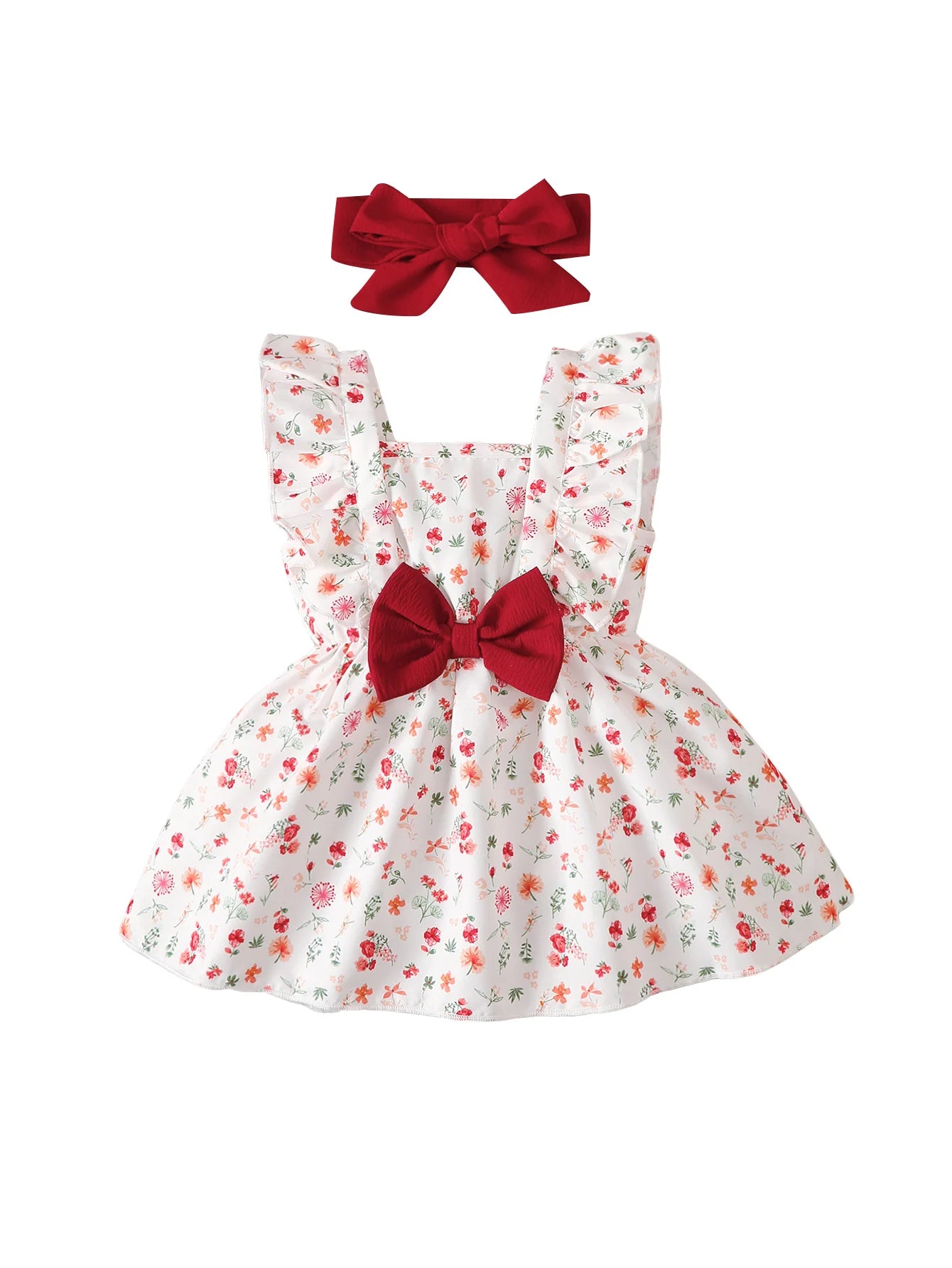 Baby Girl Floral Dress Set – Sleeveless Princess Outfit (3–24 Months)