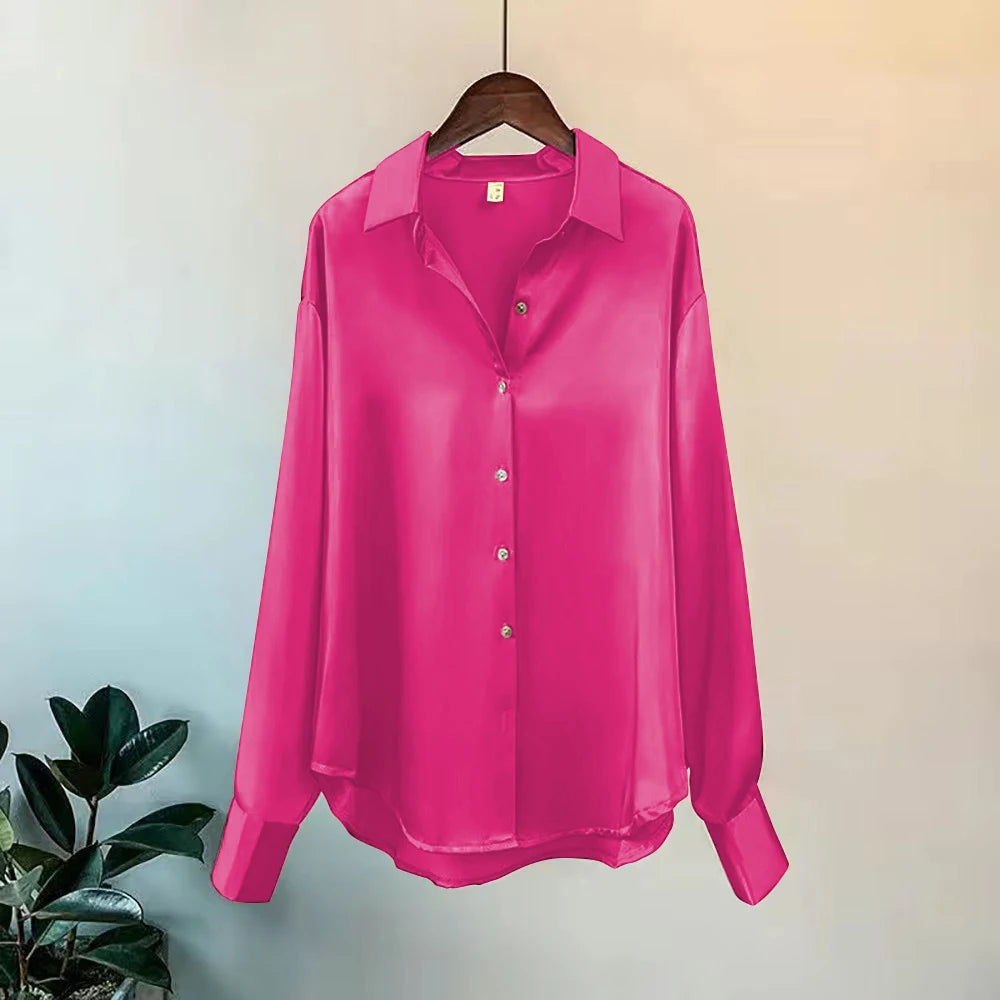 2025 Spring Satin Long Sleeve– Elegant, Sweet & Casual