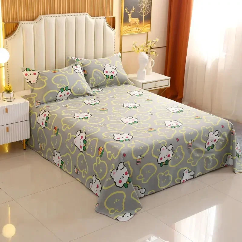 3-Piece Floral Bed Sheet Set – Double, Queen & King Sizes with Pillowcases