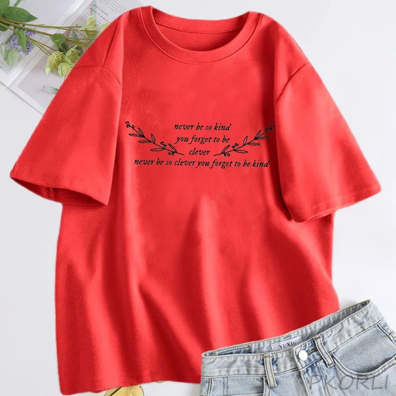 Women’s “Never Be So Clever” Cotton T-Shirt – Short Sleeve Streetwear