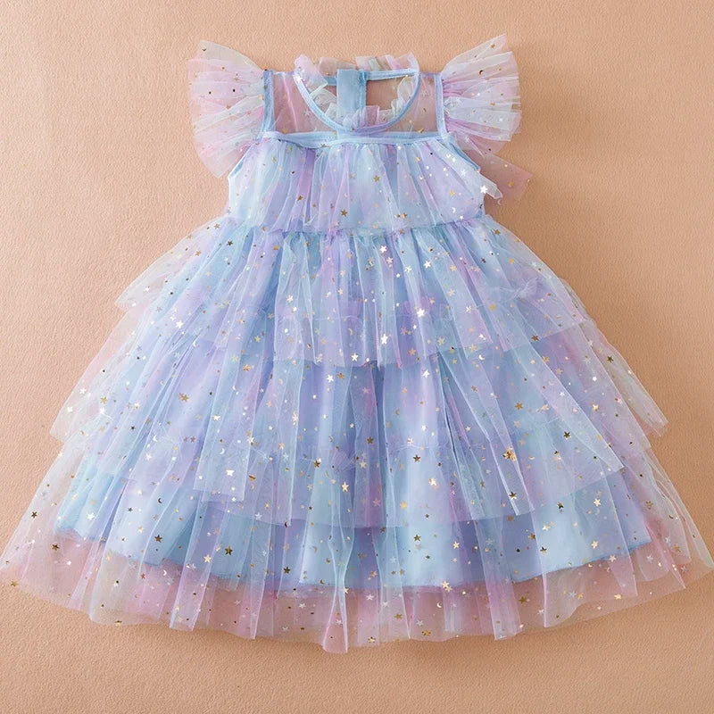 2025 Summer Girls Sequin Princess Dress for 3–8Y