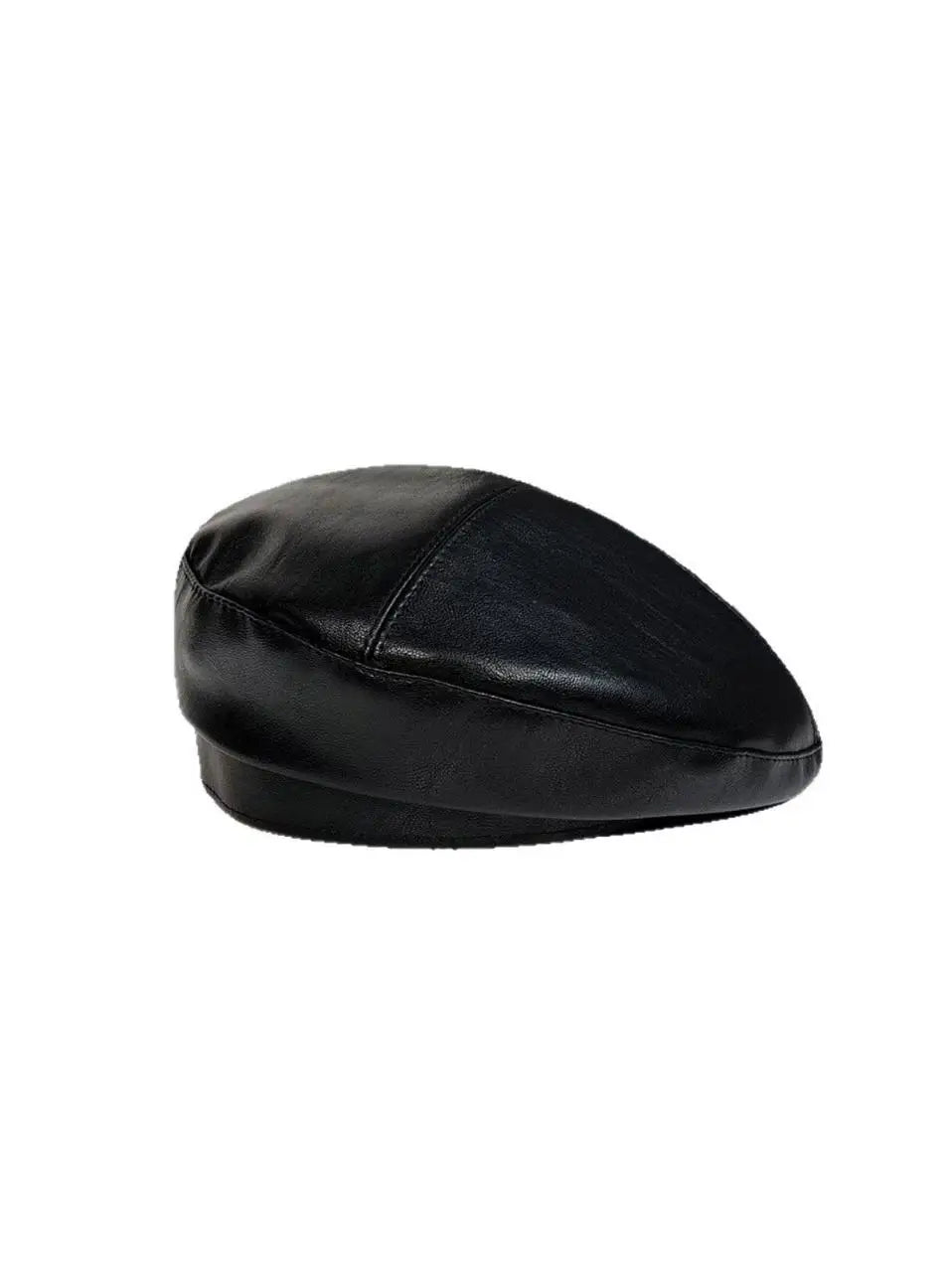 Women’s Octagonal Leather Beret – Vintage Painter Style Hat
